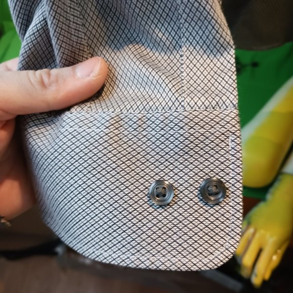 egyptian 100% cotton slim fit men button downs shirt long sleeves egara silver - Picture 2 of 4